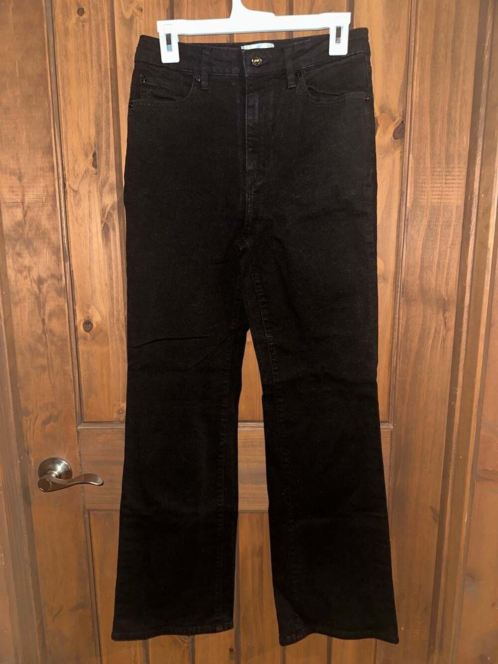 FRAME Black Corduroy High-Rise Flare Pants